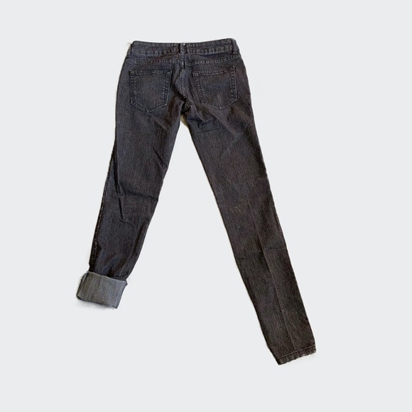 VINTAGE ZARA LOW CUT SKINNY JEANS DENIM RULES FADED BLACK ZIP DARK WASH - Picture 4 of 6